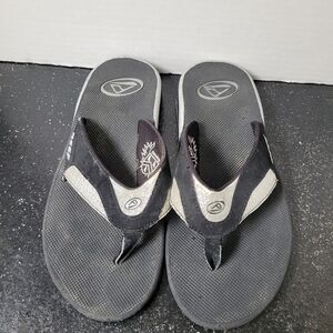 Reef Black and Silver Flipflops with Bottle Opener